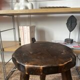 Brutalist wooden tripod stool