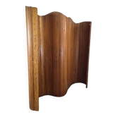 Grand paravent pliant français en pin, séparateur de pièce, années 1950, attribué à Baumann