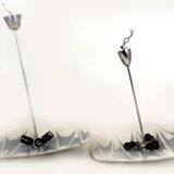 Large Vintage Czechoslovakian Opaline Glass Pendant Lights, 1970s, Set of 2