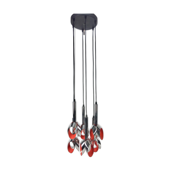 Suspension en métal chromé par Raak Amsterdam 1960 's