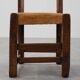 19th Century Spanish Hand-Carved oak Side Chair with Velour Seat