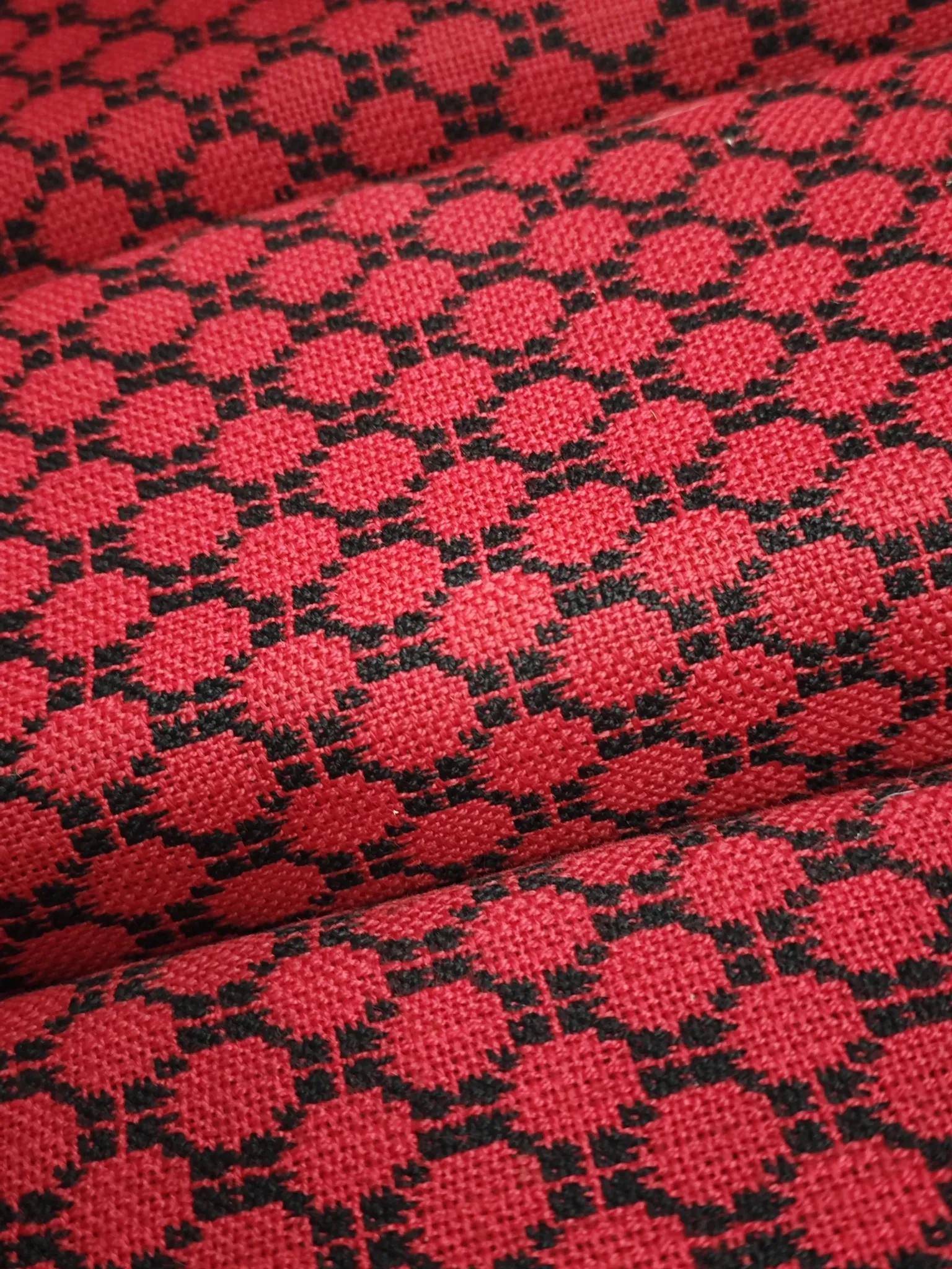 Folding bench Daybed sofa red and black fabric Libena Ex Teh