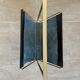 Gold and leather metal magazine rack 1950
