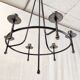 Candlestick hanging lamp 6 metal lights