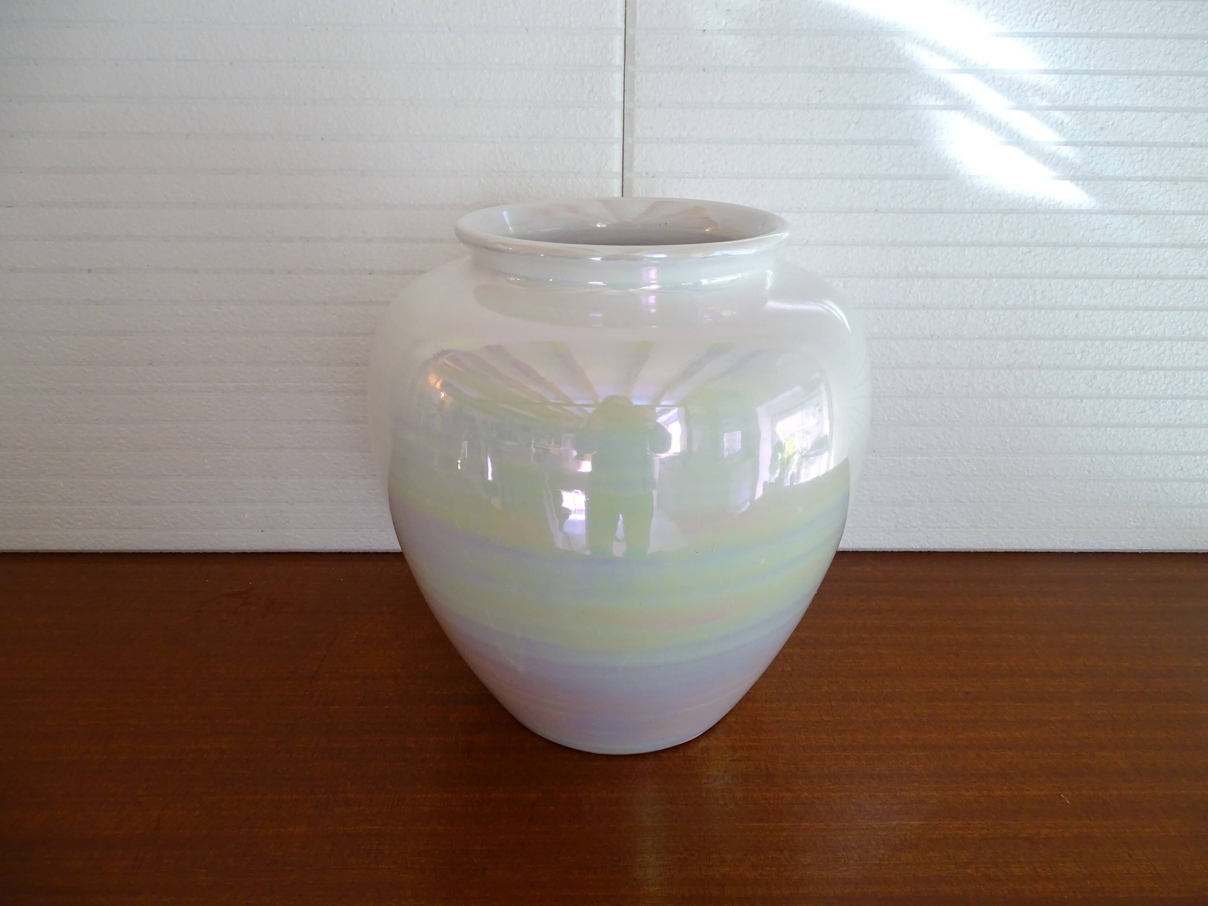 Iridescent earthenware vase, 1960