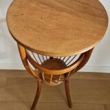 Rattan worker pedestal table from the 1950s
