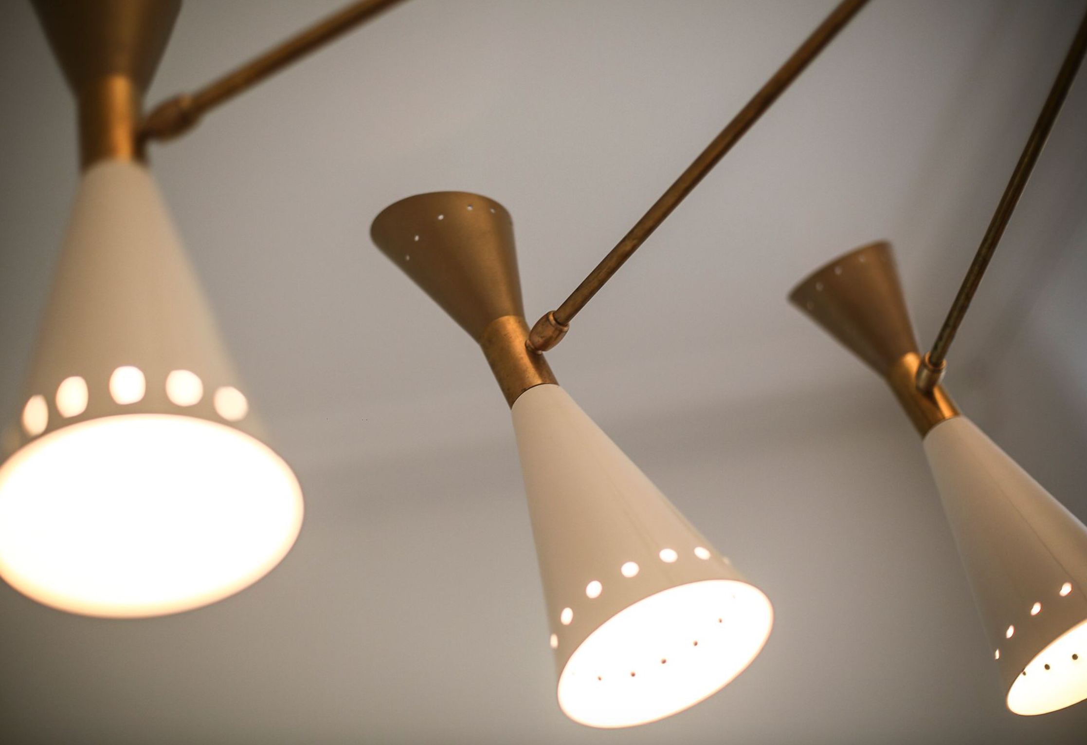 Mid-century italian asymmetrical ceiling lamp