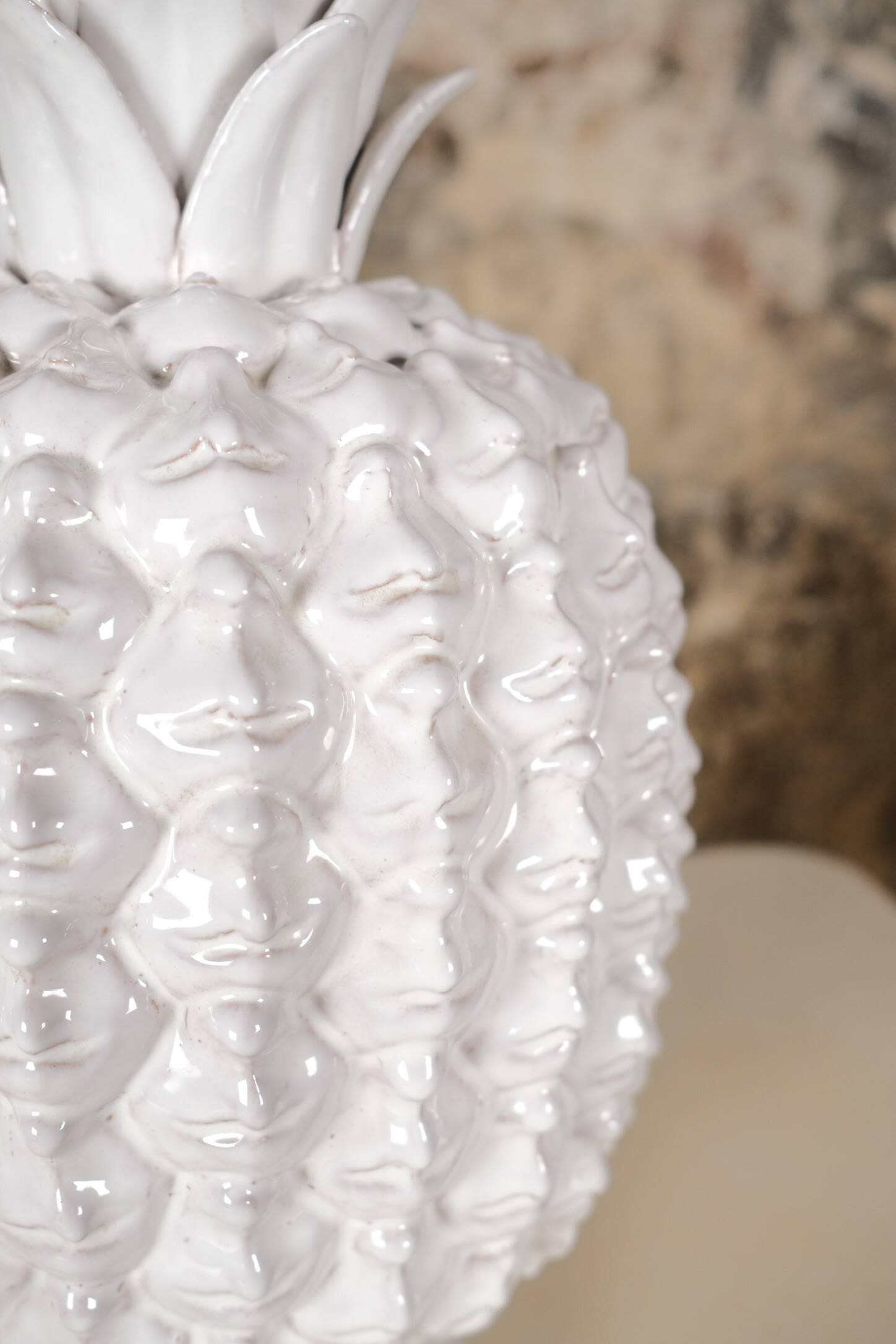 Large ceramic pineapple lamp base, Italy, 1980s