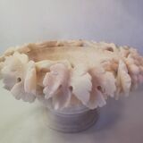 Old alabaster bird drinker centerpiece cup