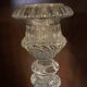 pair of cut glass candlesticks with lion and ram head decor, late 19th century