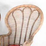 Pair of rattan armchairs