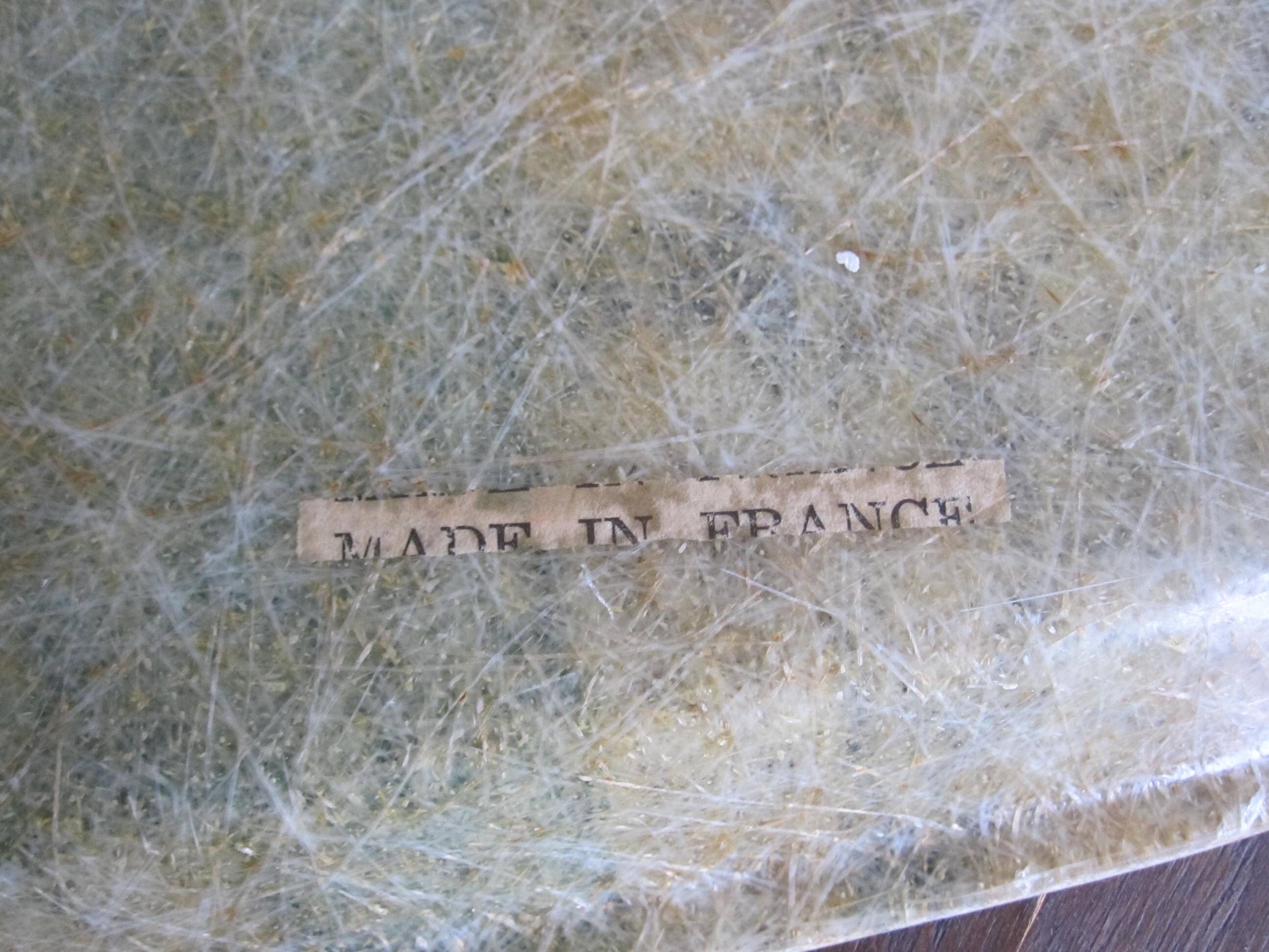 Old serving tray, boat at sea, 1960