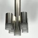 Sciolari geometric chrome and plexiglass 5 lights chandelier. Italy 1970s