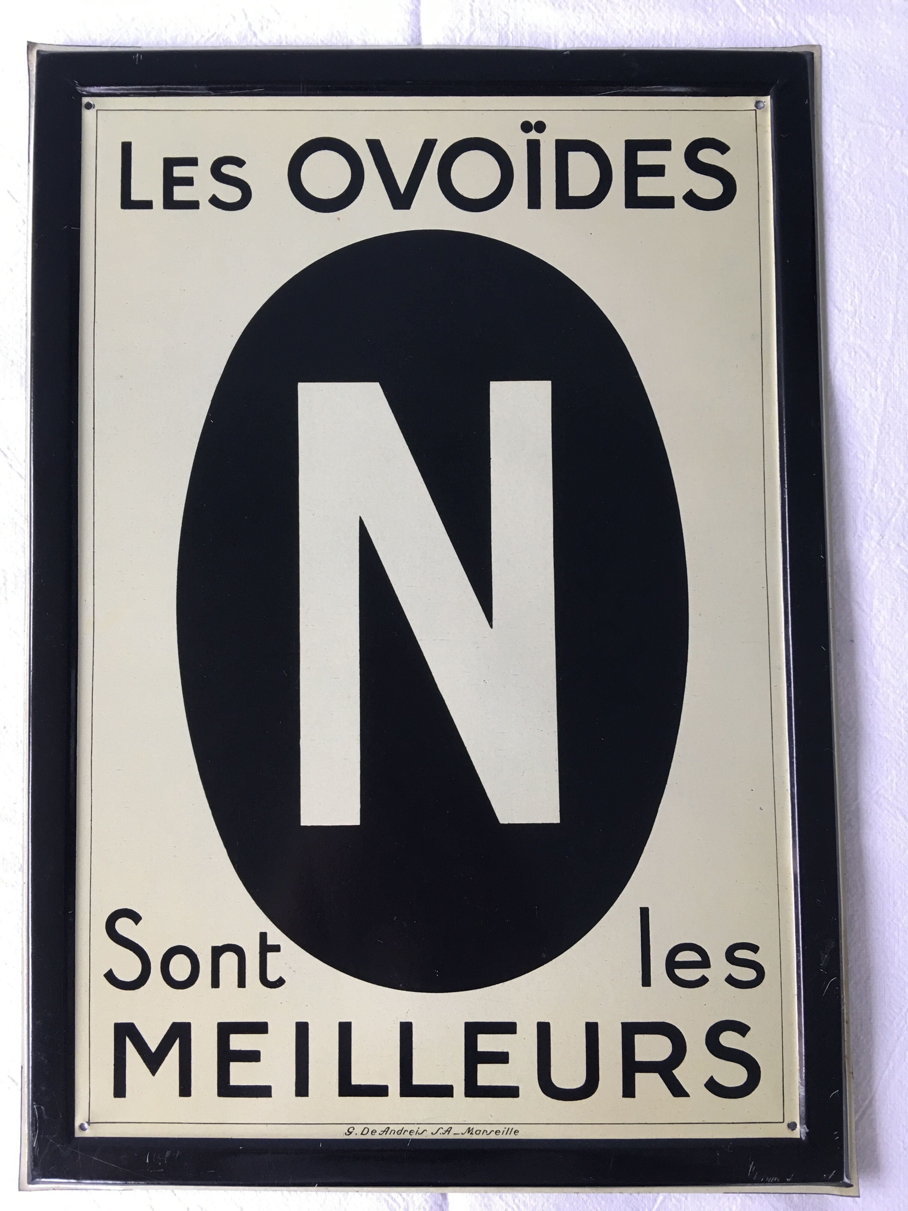 Advertising plate painted sheet metal circa 1950