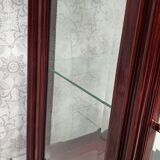 Showcase low glass beveled exotic wood