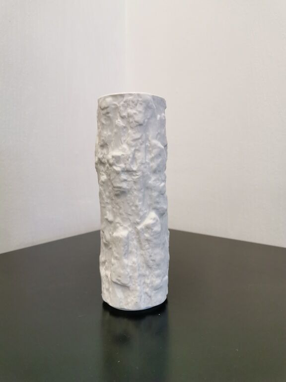 Vintage white biscuit vase Bareuther Germany