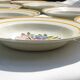 10 HB Creil Montereau earthenware soup plates, "Fleuri" model