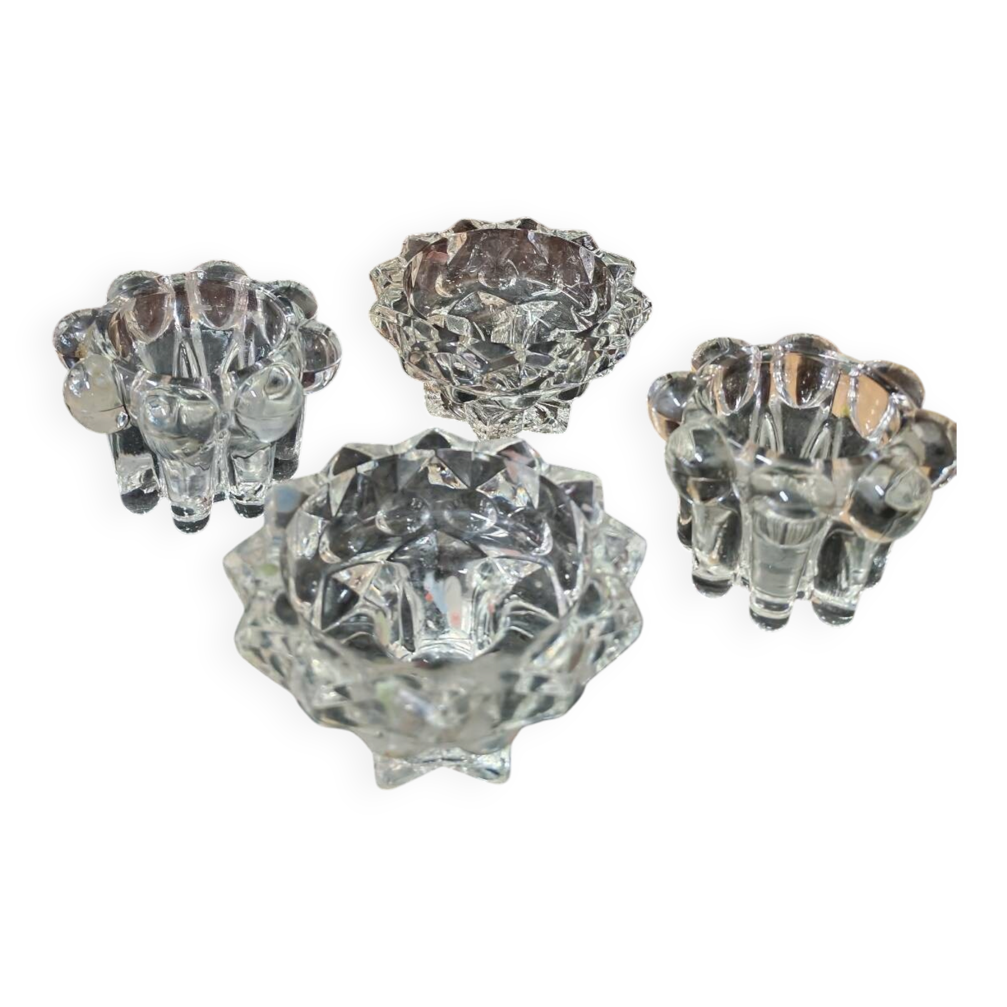 Set of glass candle holders from Reims