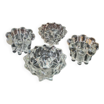 Set of glass candle holders from Reims