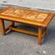 94cm Solid Wood and Tile Farmhouse Coffee Table