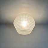 Frosted glass ceiling lamp with block pattern by brüne, 1960s
