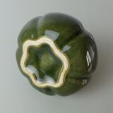 Small corolla vase in khaki glazed ceramic