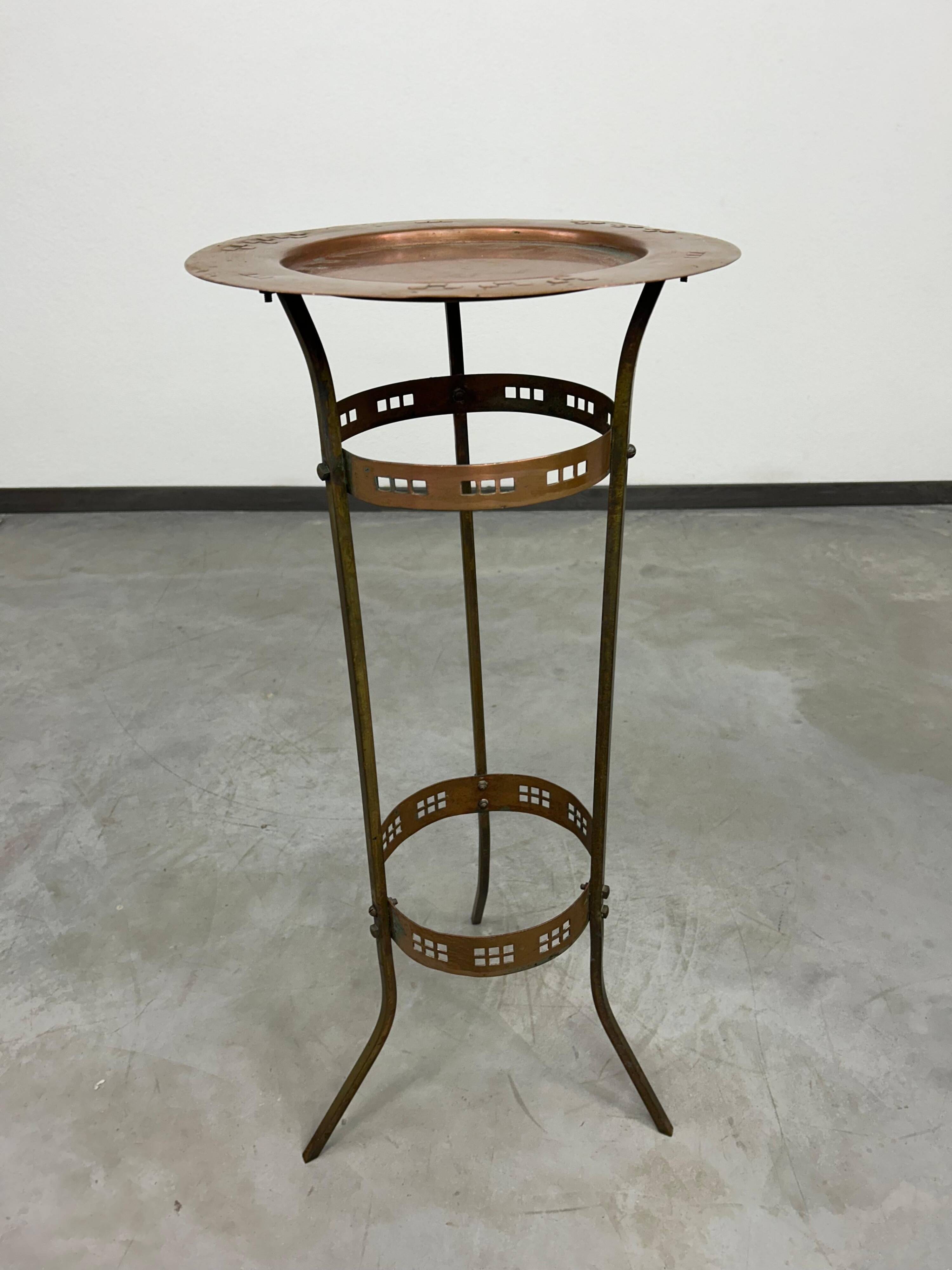 Brass side table from the Vienna Secession by Josef Hoffmann