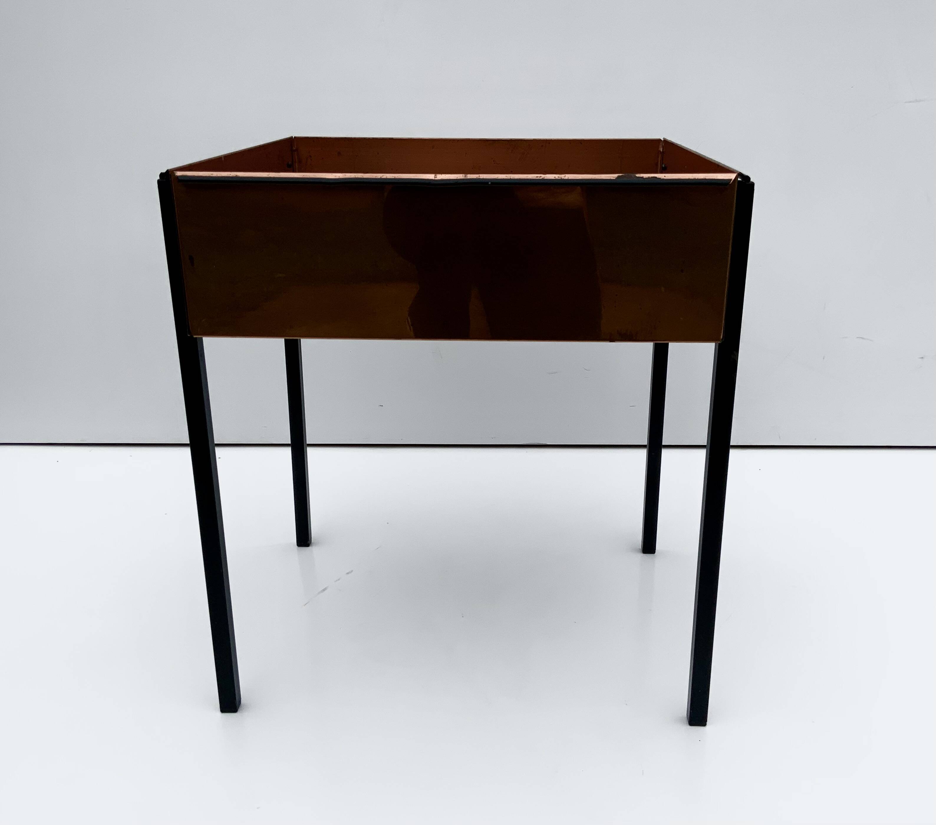 Hans Agne Jakobsson Square Copper Flower Table/ Pot Planter, AB Markaryd Sweden 1950s