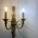 Hunting horn wall light, brass 1950