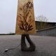 Vintage ceramic lamp Accolay resin lampshade herbarium