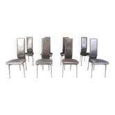 Vintage dining chairs by Giancarlo Vegni for Fasem, set of 8, 1980s