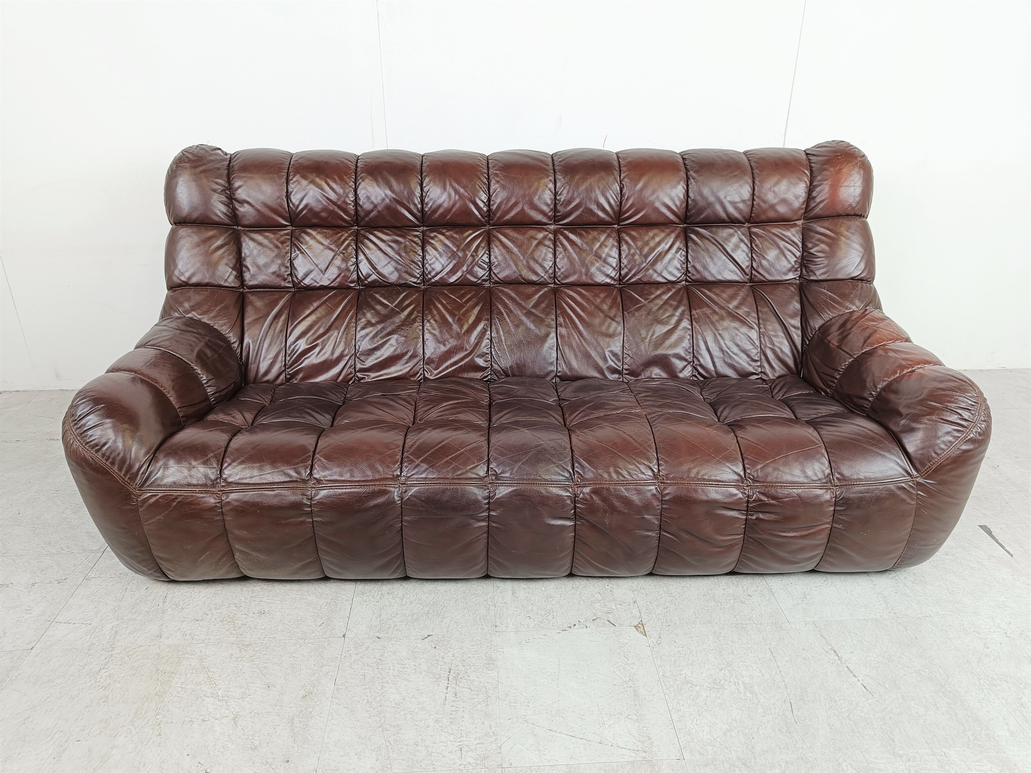 Vintage leather sofa 1970s