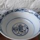 3 bowls of Chinese art in blue and white porcelain from the beginning of the 20th century