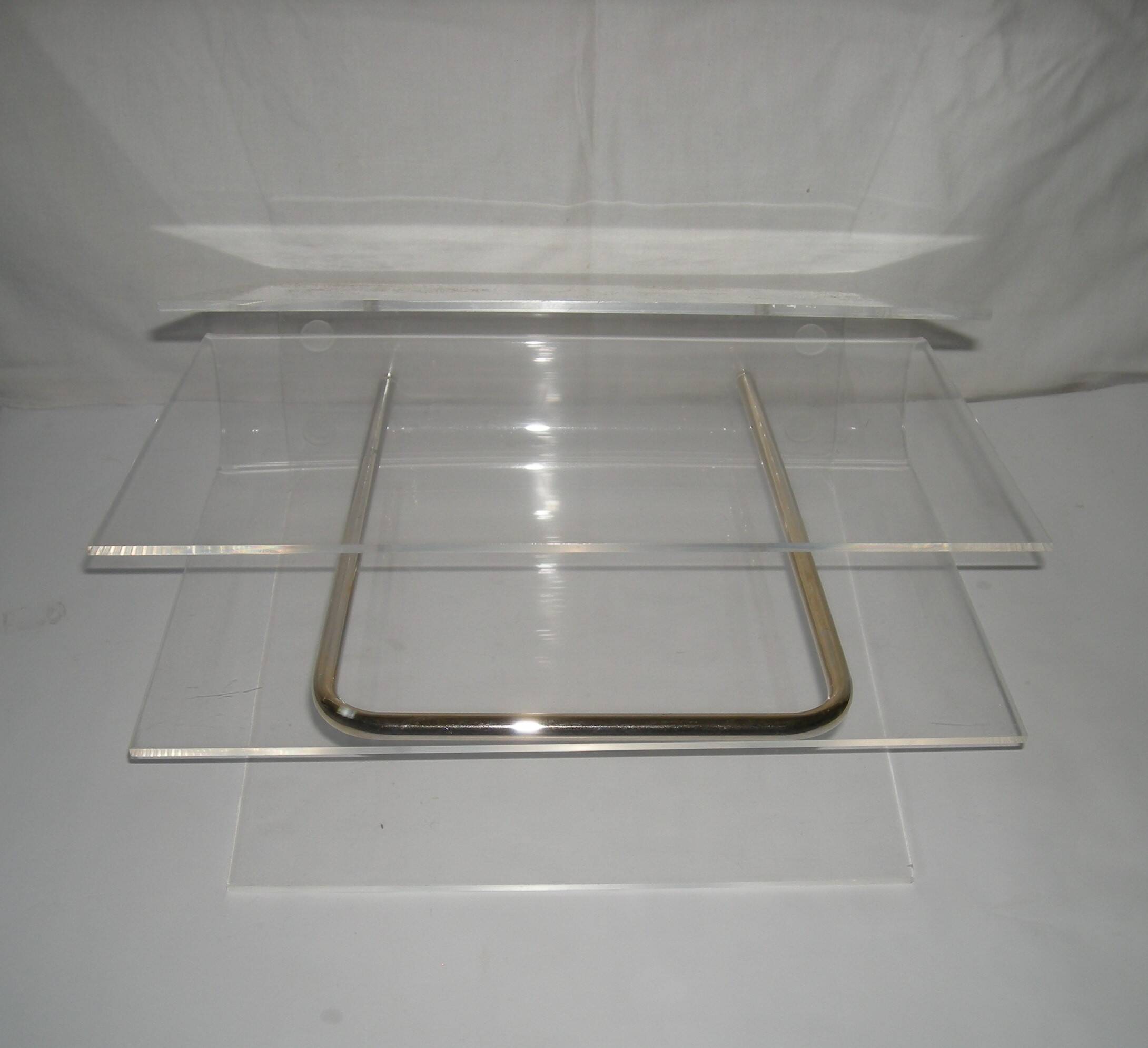 1970s plexiglass magazine rack