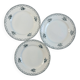 Set of 3 antique flat plates — Céranord pottery, model “