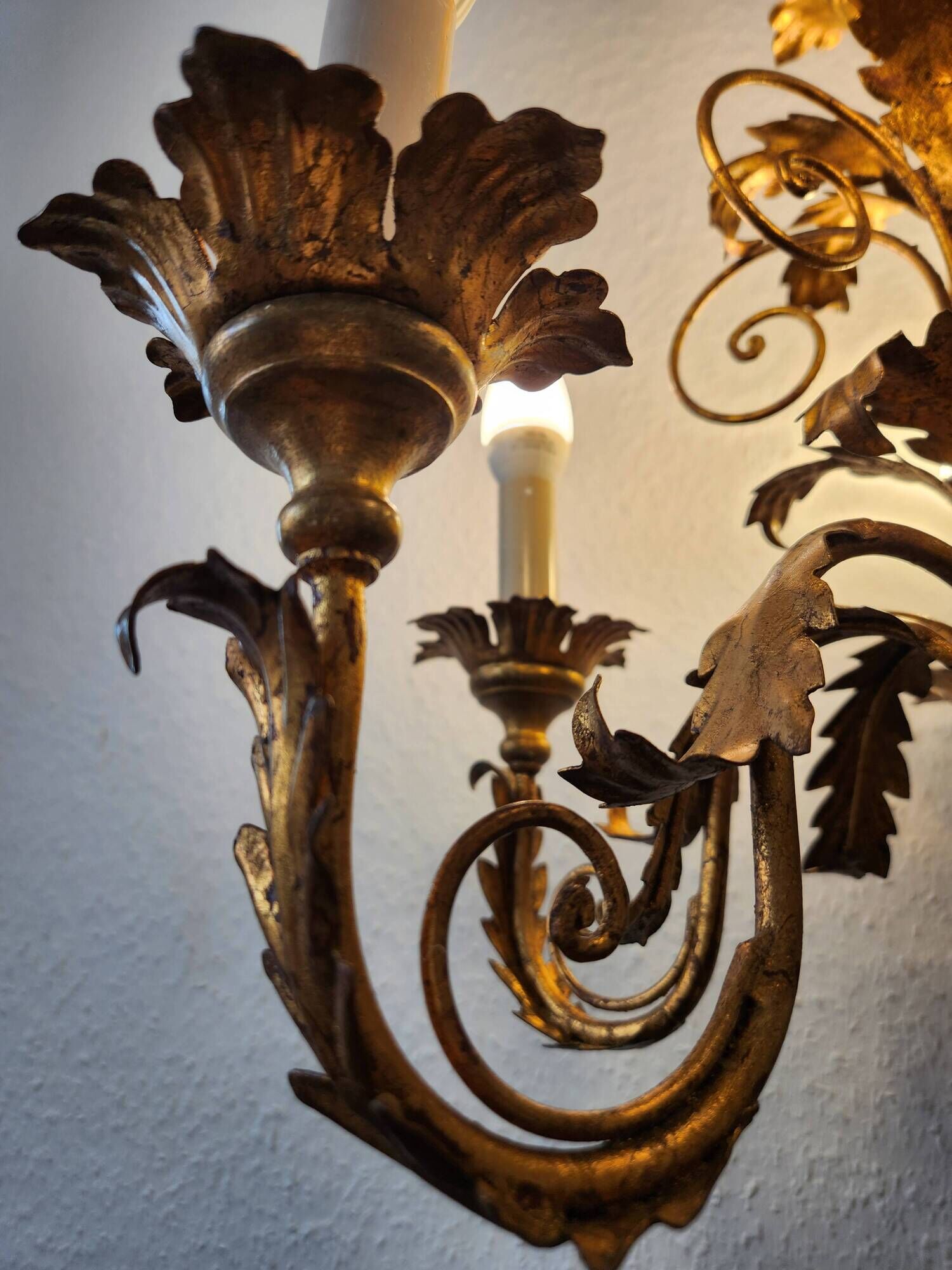 Antique gilded hand-forged hand-carved Florentine Louis XV, Italy
