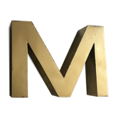 Lettre M en métal doré