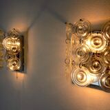 Pair of oscar torlasco wall lamps, murano glass, italy, 1970