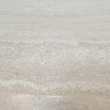 Table basse ovale italienne en travertin, années 1980