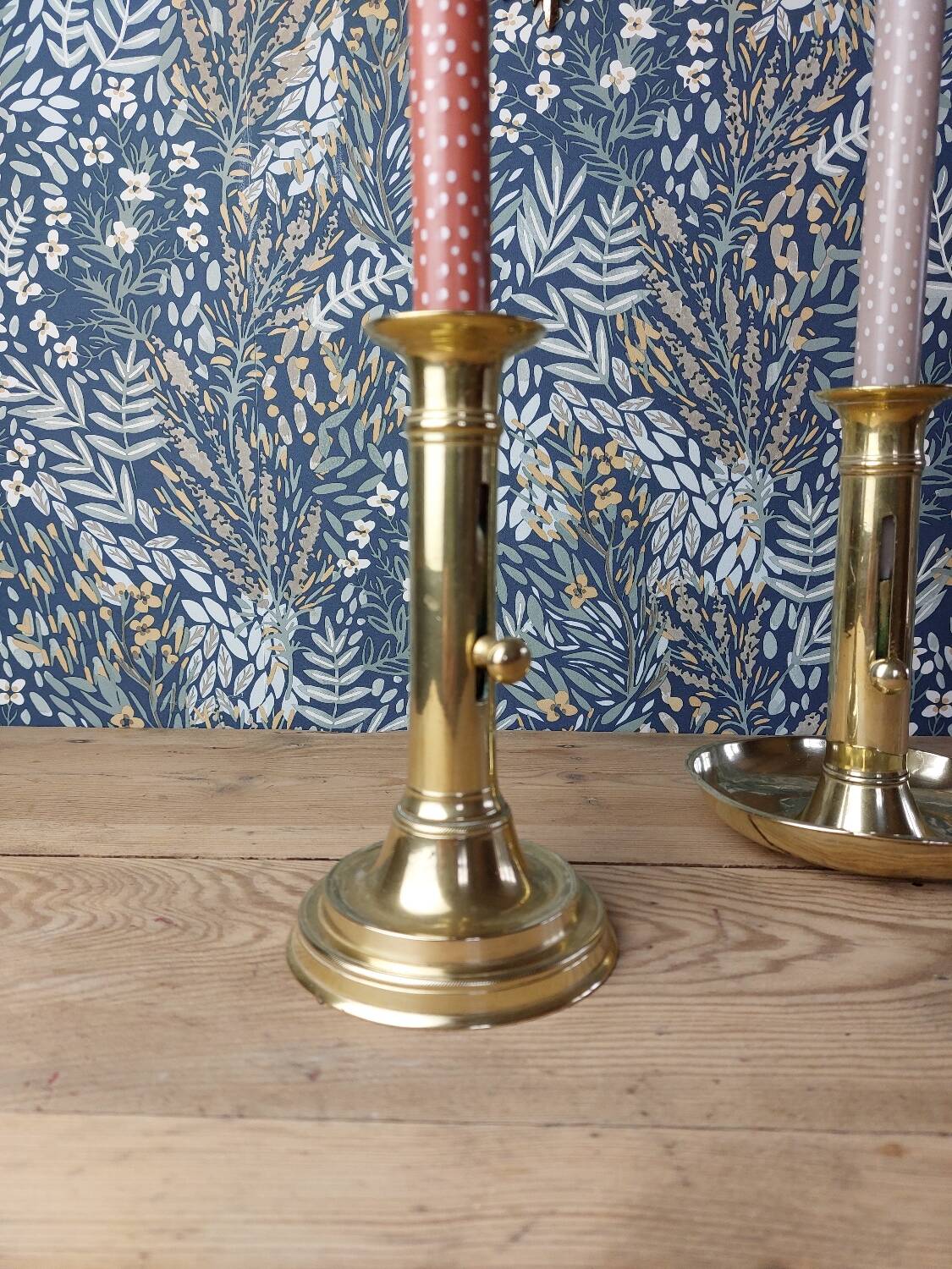 Pair of brass candlesticks