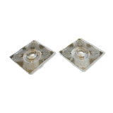 Pair of candle holders, Lalique France -