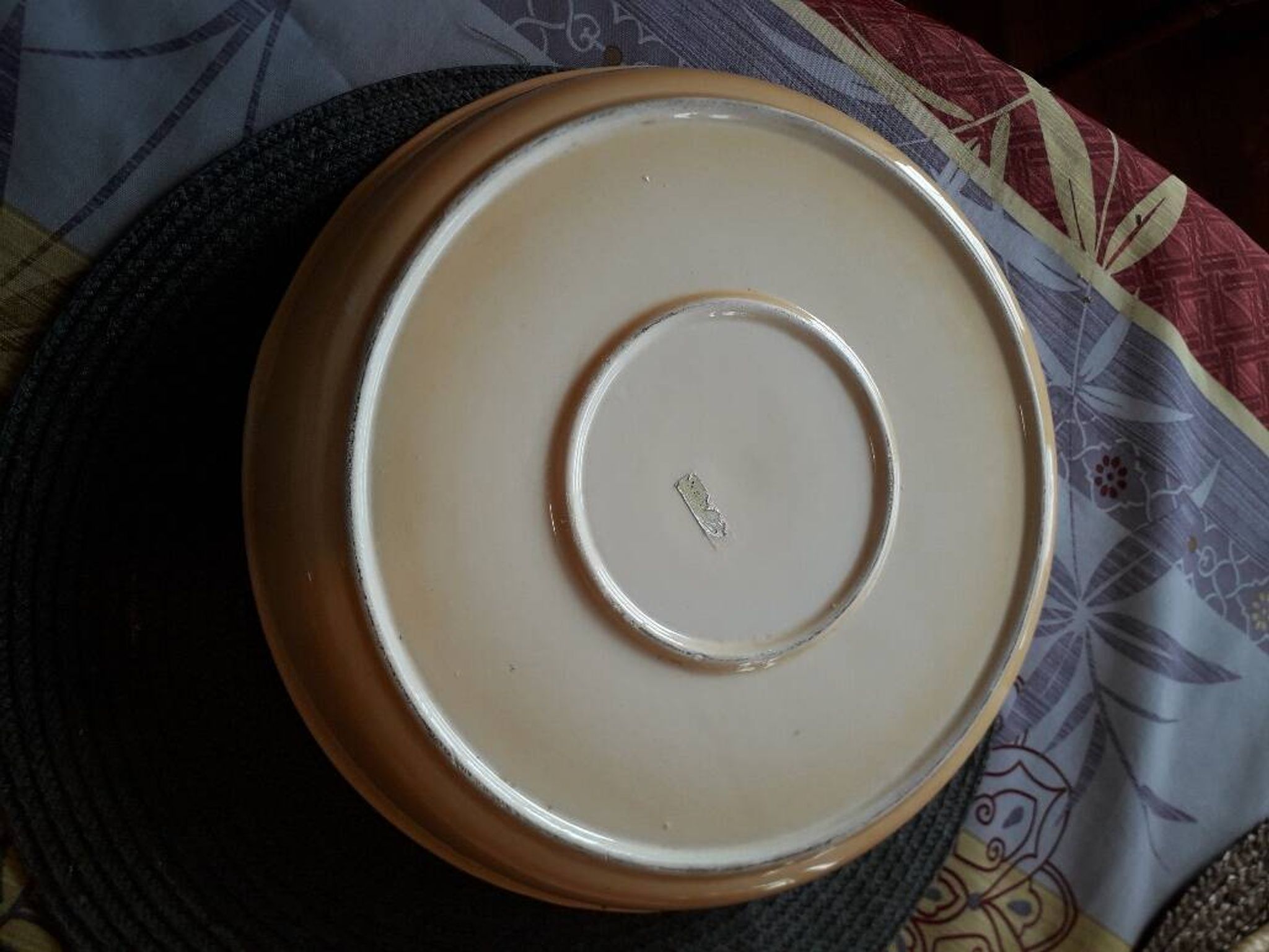 Vintage dessert plate in glazed ceramic with strawberry design, 1950s-1970s.
