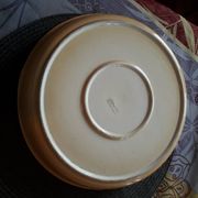 Vintage dessert plate in glazed ceramic with strawberry design, 1950s-1970s.