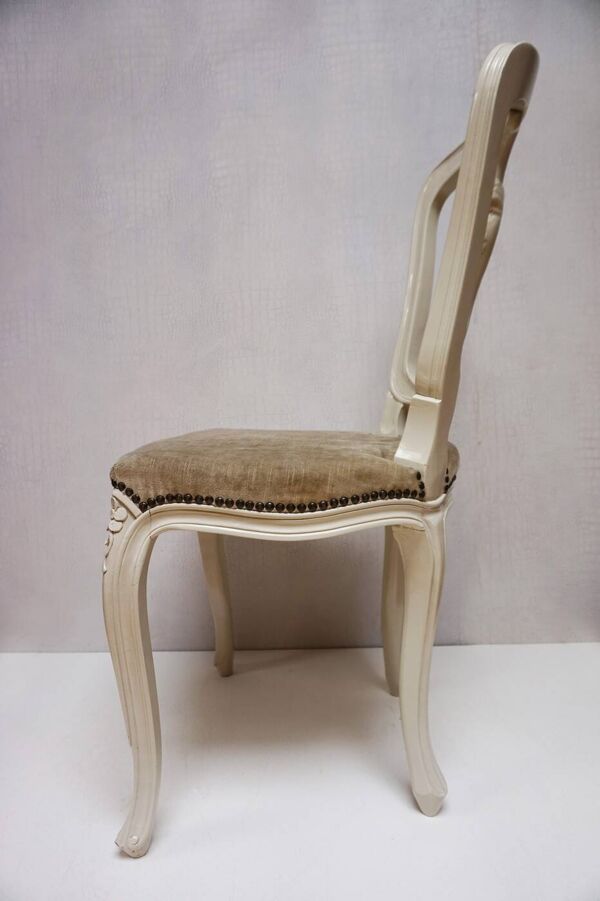 Chaises laquées de style baroque Louis XV, ensemble de 2