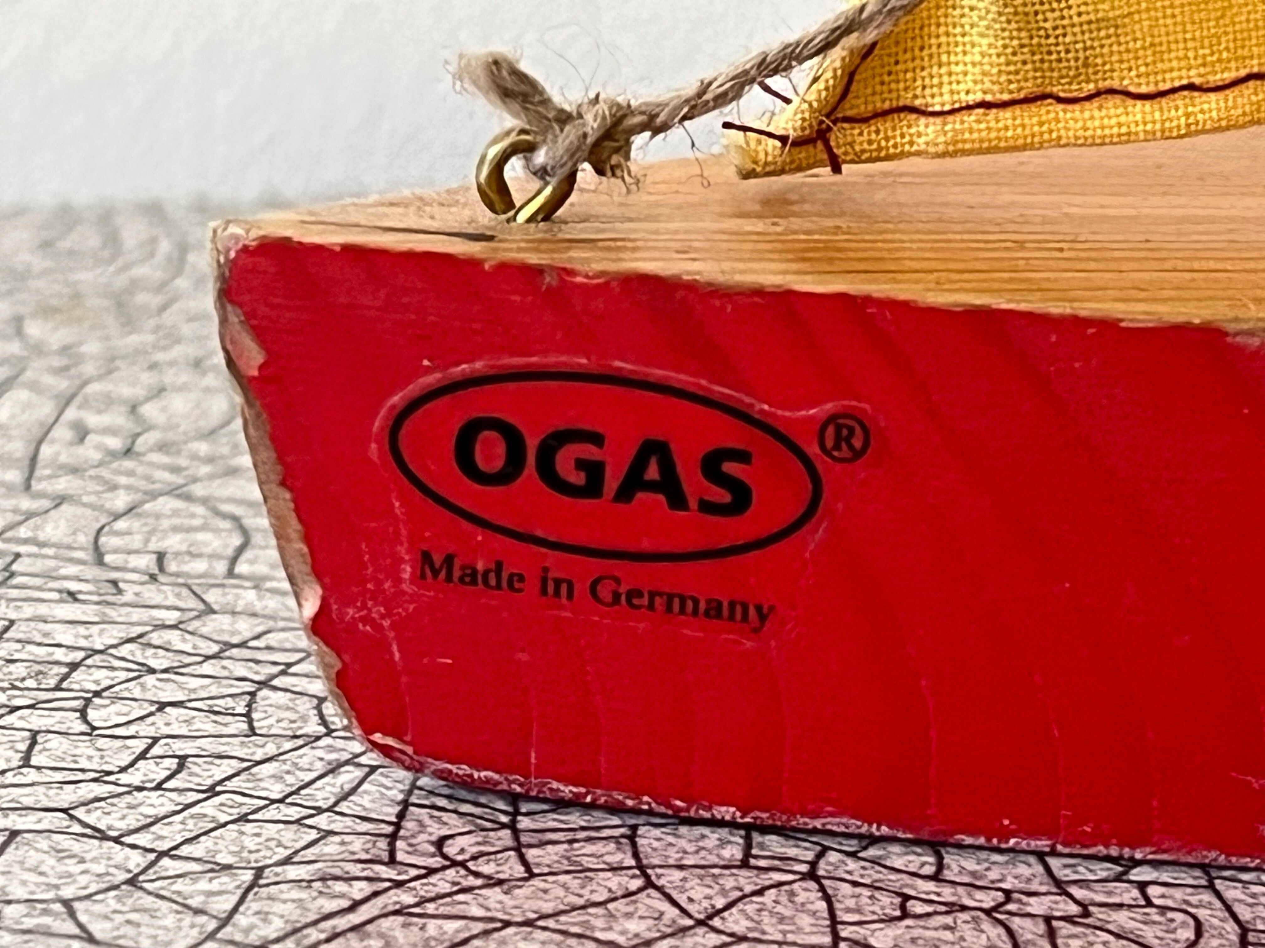 Navigable wooden basin sailboat. OGAS model made in Germany, 70s