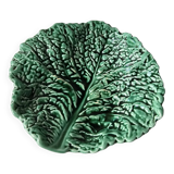 Ceramic bowl empty pocket green cabbage leaf Sarreguemines Years