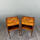 Pair of marquetry bedside tables, 20th century