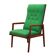 Teak green armchair, Danish design, 1970s, production: Denmark