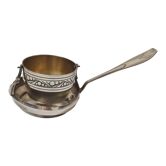 Tea strainer, art deco, silver metal.