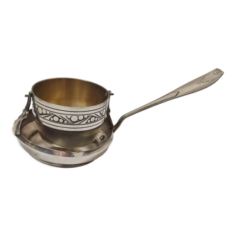 Tea strainer, art deco, silver metal.